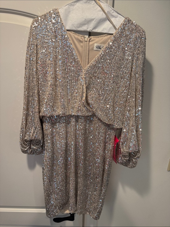 Eliza J Dresses & Skirts - NWT Eliza J Gold Sequin Blouson Shift Dress Cocktail Party Holiday Size 8